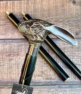 Blackperlcrafts by New Antique Walking Stick Solid Brass Rabbit Head Handle Cane Designer Handmade Gift
