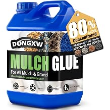 Mulch Glue for Landscaping 1.25 Gallon, Ultra Concentrated Rock Glue & Gravel Binder, Long-Lasting Non-Toxic Mulch Stabilizer, Fast-Dry Adhesive Mulch Lock for Pea Gravel, Paths, Patios & Garden Beds