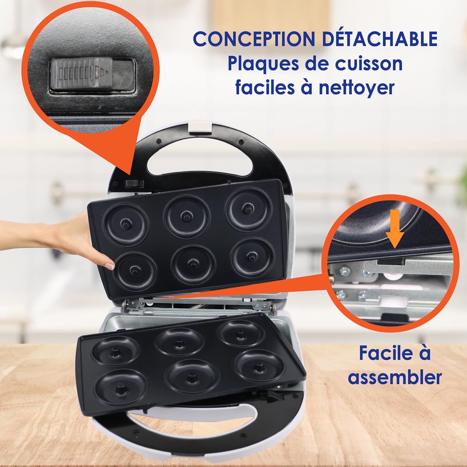 StarBlue Appareil Pour Petits Beignets, Tartes Et Quiches, Machine A Taiyaki, 3 En 1, Avec Plaque Amovible, 220-240 V CA, 50/60 Hz, 700-800 W, Blanc