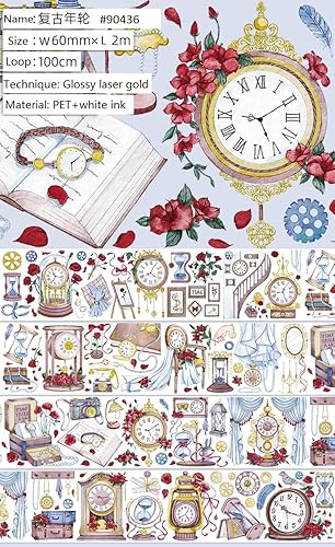 Miniatura 7 de ZSALTT PET Hermoso Nicho Collage Materiales Flores y Plantas Cinta washi para decoración hecha a mano DIY (90419)