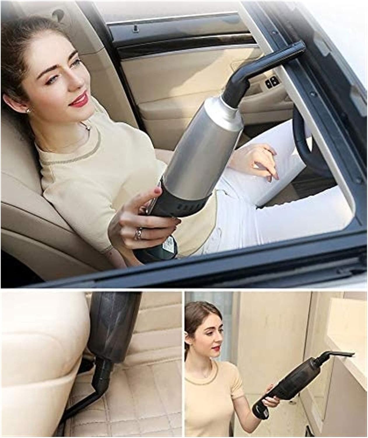 Car Vacuum 4800PA Strong Suction DC 12V Wet Dry Handheld Portable Pet Hair Cleaner (Color : B) (A)