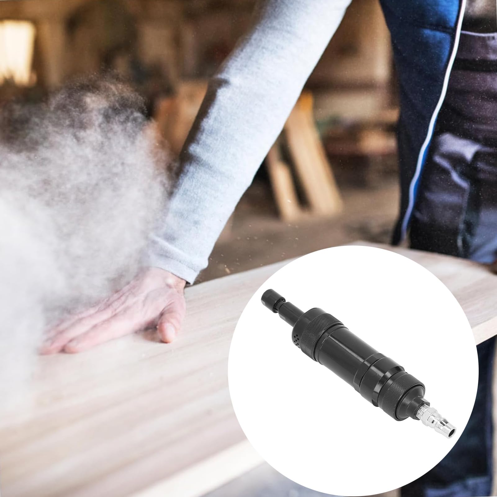 Air Die Grinder, Alloy Steel Integrated Chuck Adjustable Air Intake Mini Air Die Grinder 18000RPM Firm Clamping with 2 Wrenches for Industrial Use