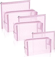 Vista 14 de 6 bolsas de maquillaje de malla, bolsa de cosméticos de malla, portátil, organizador de viaje, bolsa con cremallera, bolsas de maquillaje