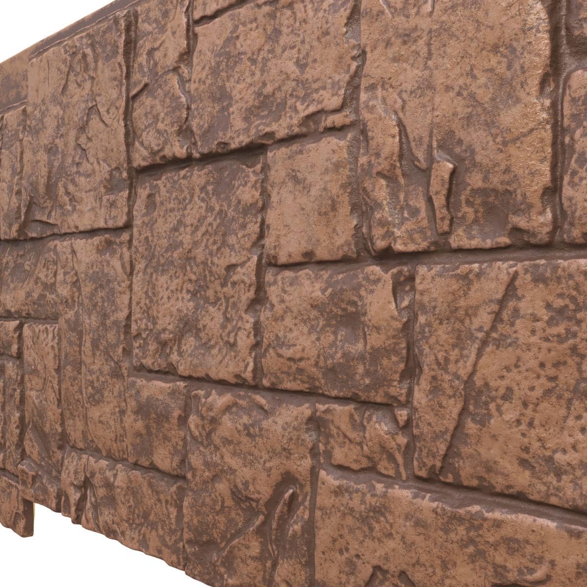 Ekena Millwork 49"W x 24 1/2"H x 1 1/4"D Castle Rock Stacked Stone, StoneWall Faux Stone Siding Panel, Sedona