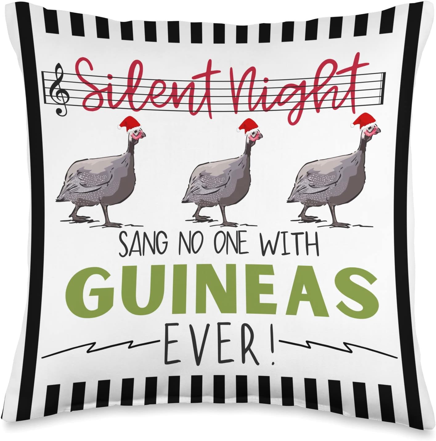 Guinea Hen Fowl Poultry Farm Funny Bird Women Christmas Throw Pillow