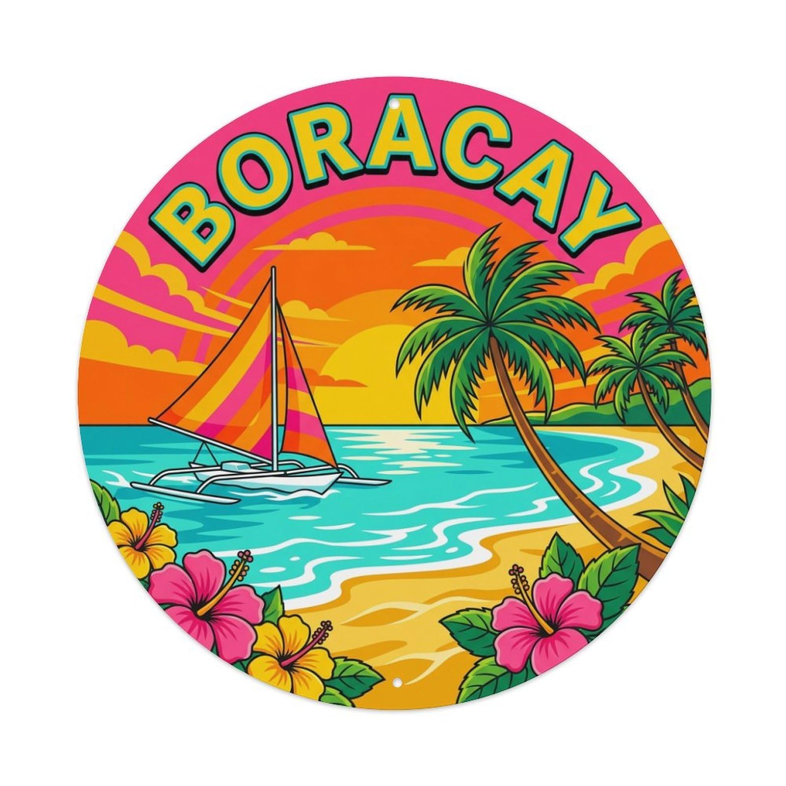 Retro Travel Philippines Boracay Metal Tin Sign