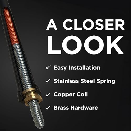 Miniatura 3 de EcoAuto Antena Universal Corta Stubby para Camión de 12"  Accesorios para Camión para Ford, Dodge, GMC, Chevy, Jeep (2007+) - Antirrobo con