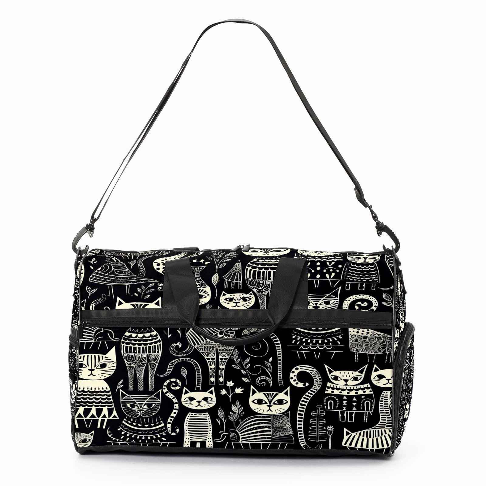 IOACIY Gym Bag for Women, Carry on Weekender Overnight Bag, Travel Duffel Bags, Personal Item Travel Bag Tote Bag Workout Dance Bag, Cat - 3