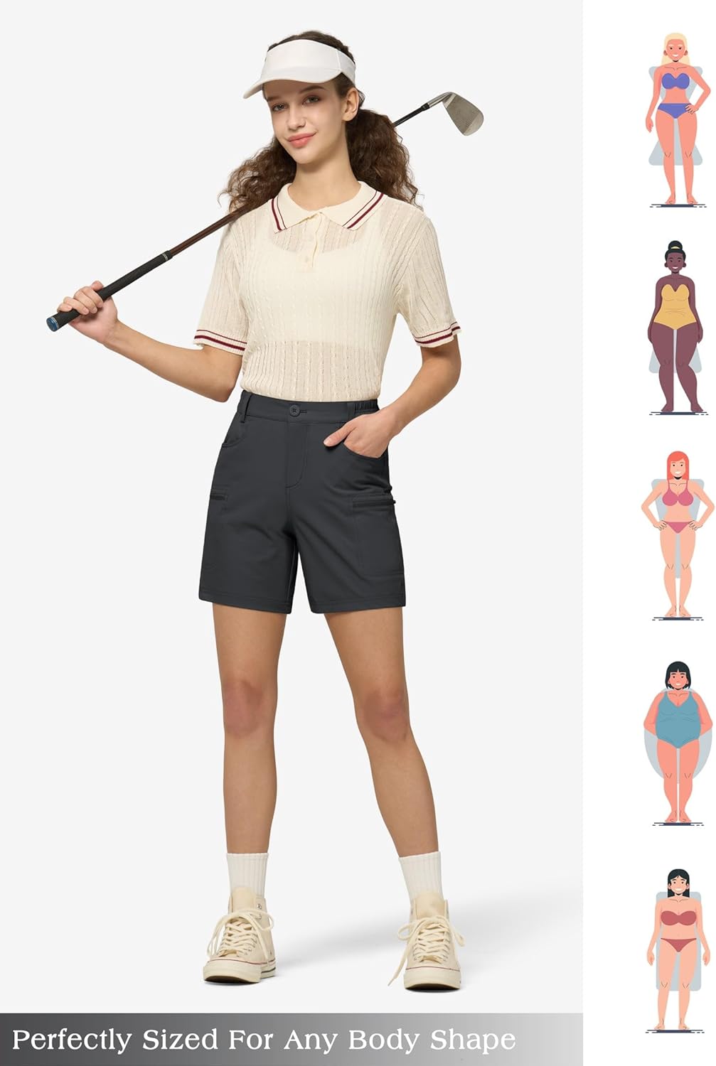 Willit Women's Hiking Golf Shorts Stretch Qucik Dry with Cargo Pockets Water Resistant Outdoor Summer - Image 6