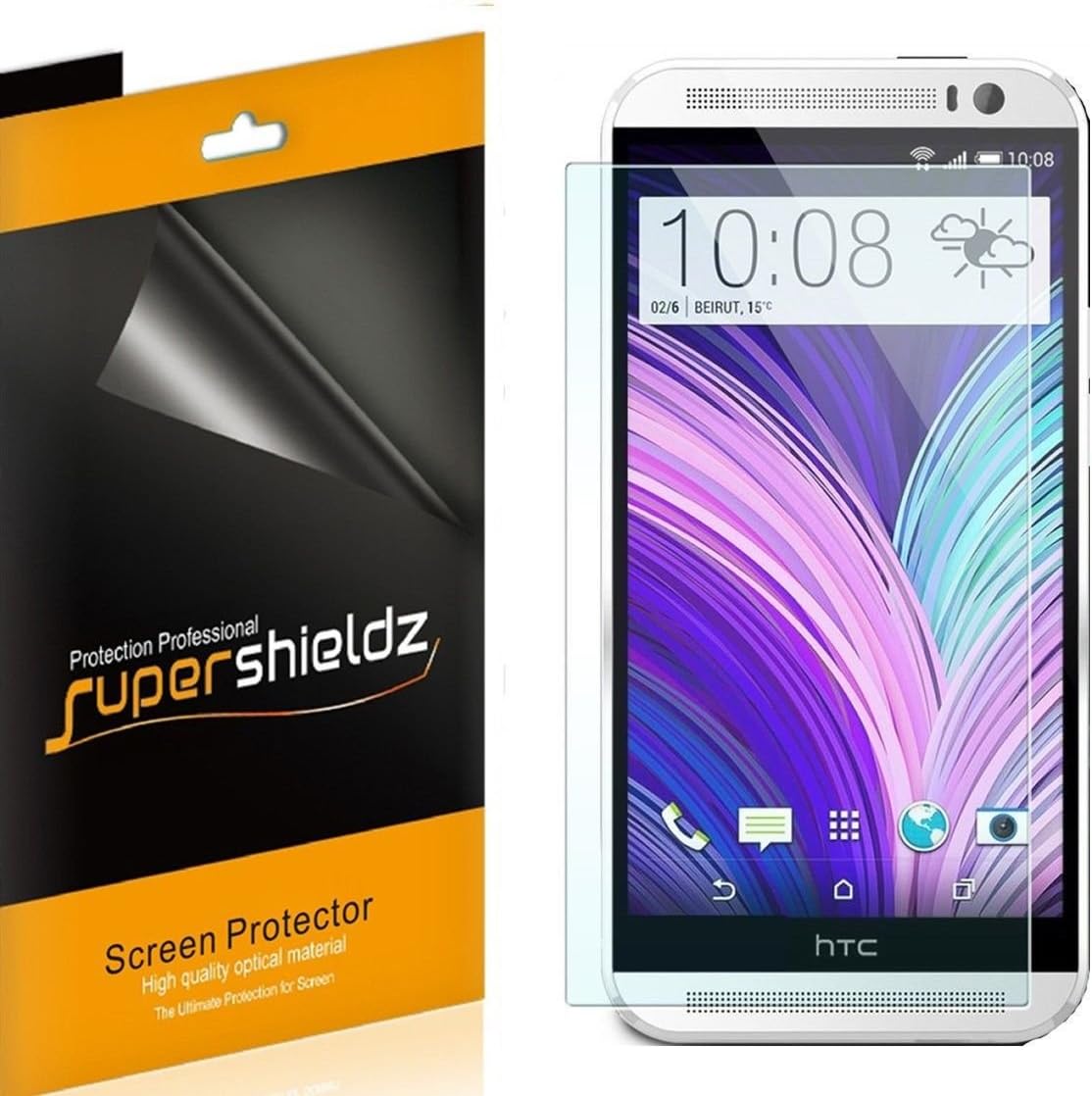 (6 Pack) Supershieldz Anti Bubble Clear Screen Protector Designed for HTC One M8 Screen Protector (AT&T, Verizon, Sprint, T-mobile, All Carriers), High Definition Clear Shield (PET)