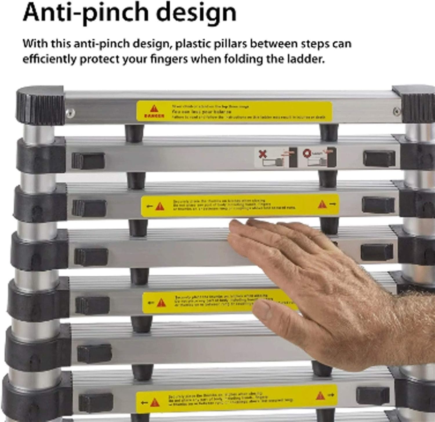 Telescopic Ladder Telescoping Ladders Portable and Multifunctional 20FT Aluminum Telescoping Ladder with One-Button Retraction System Telescopic Extension Ladder Ladders (Size : 6ft) Marriag