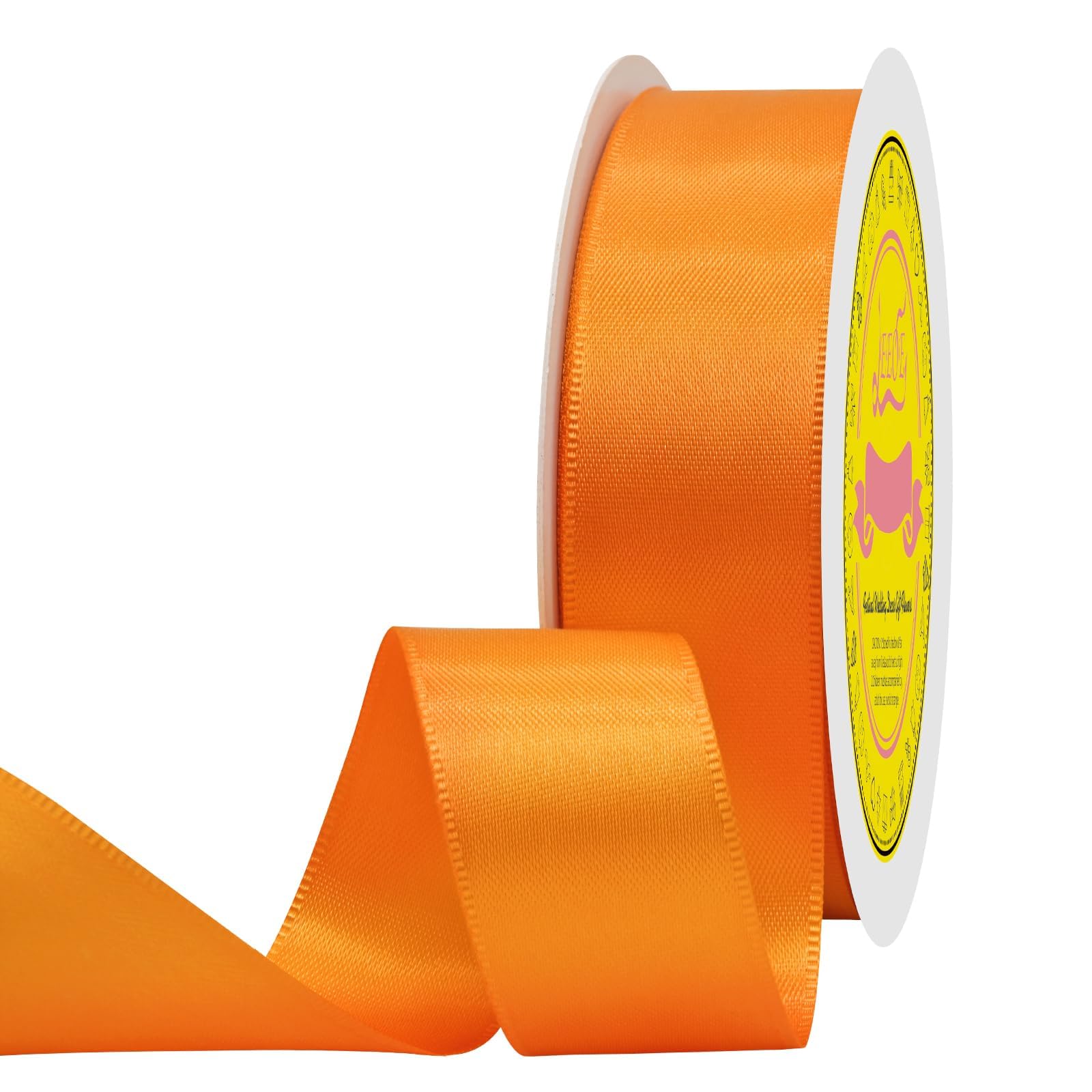 Double Face Autumn Orange Satin Ribbon 1 inch X 25 Yards Polyester Autumn Orange Ribbon for Gift Wrapping Very Suitable for Weddings Party Hair Bow Invitation Decorations and More