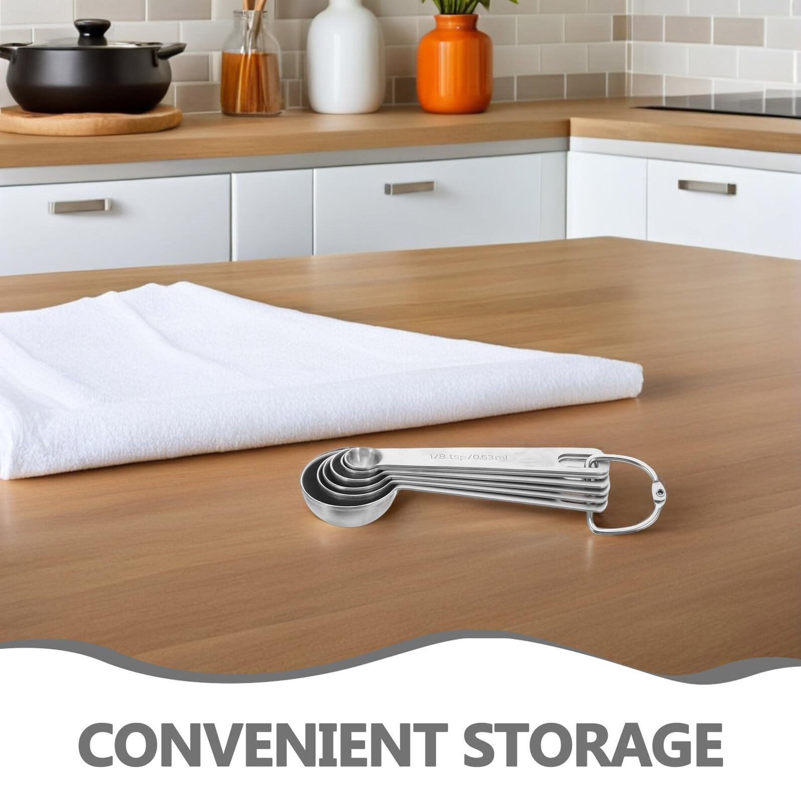 BESTYASH 2sets Misurini in Acciaio Inox e Cucchiai da Cucina Misurini per Liquidi e Secchi Cucchiaini Piccoli per Tè Utensili Impilabili per Cottura al Forno e Cucin