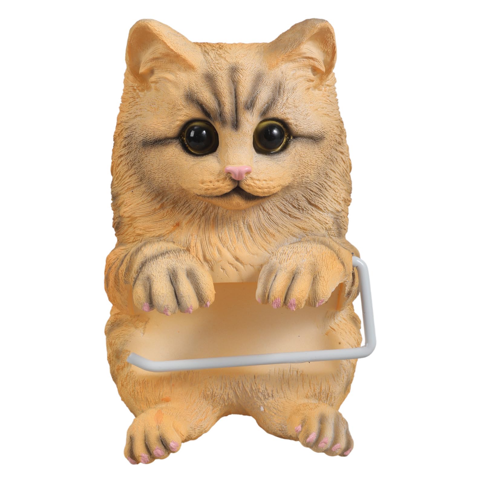 Qusinfc Kittys Themed Wall Mounts Tissue Paper Dispenser Resin Construction Bathroom Storage Organizers Easy Installs Resin Toilet Roll Storage