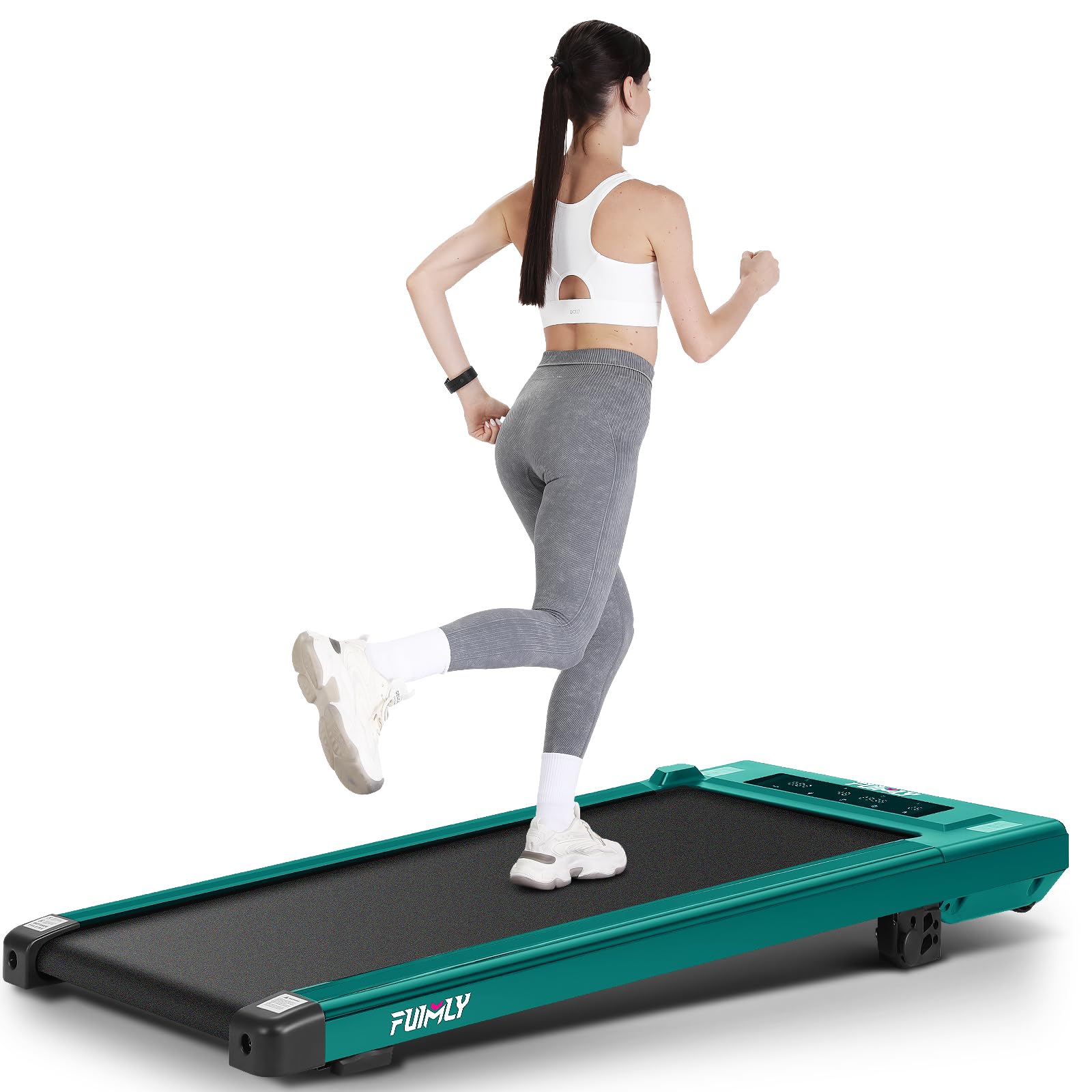 Walking Pad Treadmill Adjustable Height, Under Desk Treadmills with Handle  Bar and Incline, 300lbs Capacity Foldable Treadmill with Removable Desk