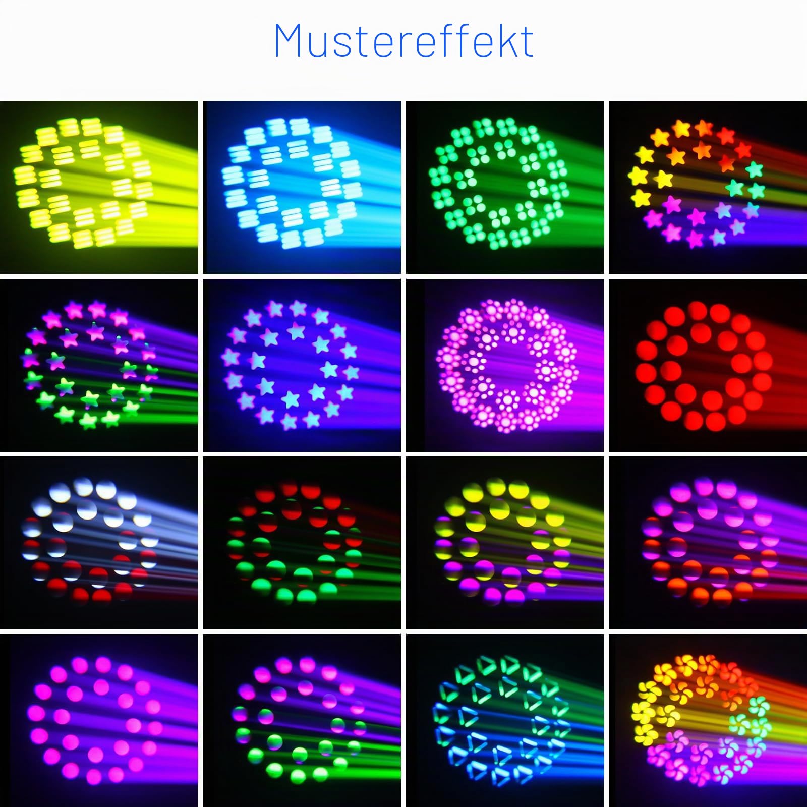 300W LED IP65 Wasserdicht Moving Head Bühnenlicht, RGBW Beam Spot Licht 24 Prisma Discolicht dmx512 Partylicht für Bühne Hochzeit DJ Weihnachten
