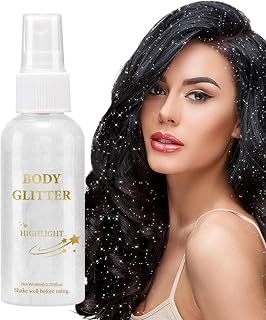 Glitter Body Spray Hair Body Glitter Spray Highlighter Powder | Long-Lasting Loose Powder Highlighter Prom Accessories for Halloween Concert Stage Party Festival Collarbone