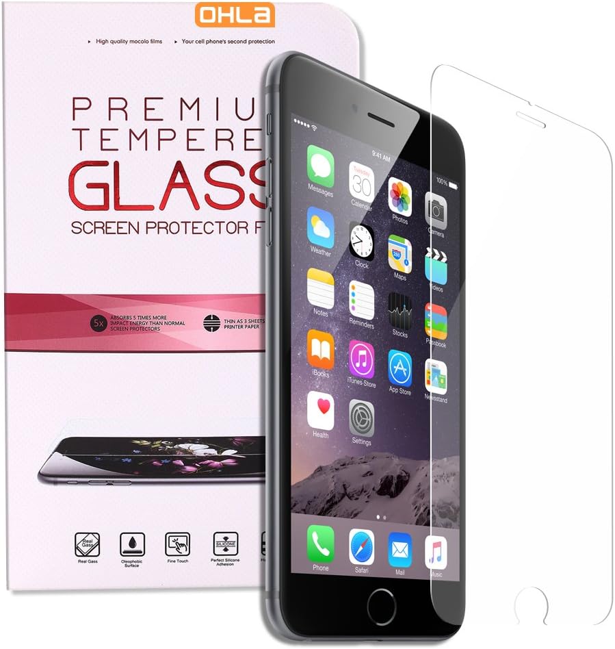 iPhone 6 Screen Protector [6s 3D Touch Compatible], 0.15mm Thinnest, OHLA® Tempered Glass Screen Protector for iPhone 6 6s - 9H Hardness, Top Quality, High Sensitivity and High Responsiveness, HD Transparency, Protects From Drop & Scratches - Feels Like iPhone's LCD Screen - No Smudge, No Fingerprint [1 Year Warranty ]
