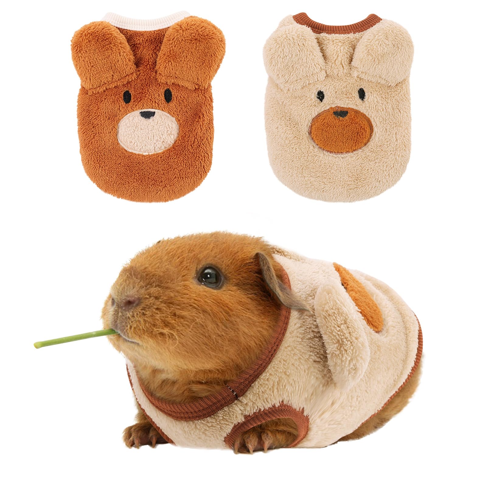 4-teiliges Meerschweinchen-Kleidungsset – Warme Flanell-Fleece-Westen & T-Shirts In Rosa, Größe XS – Auch Für Kleine Hunde & Frettchen
