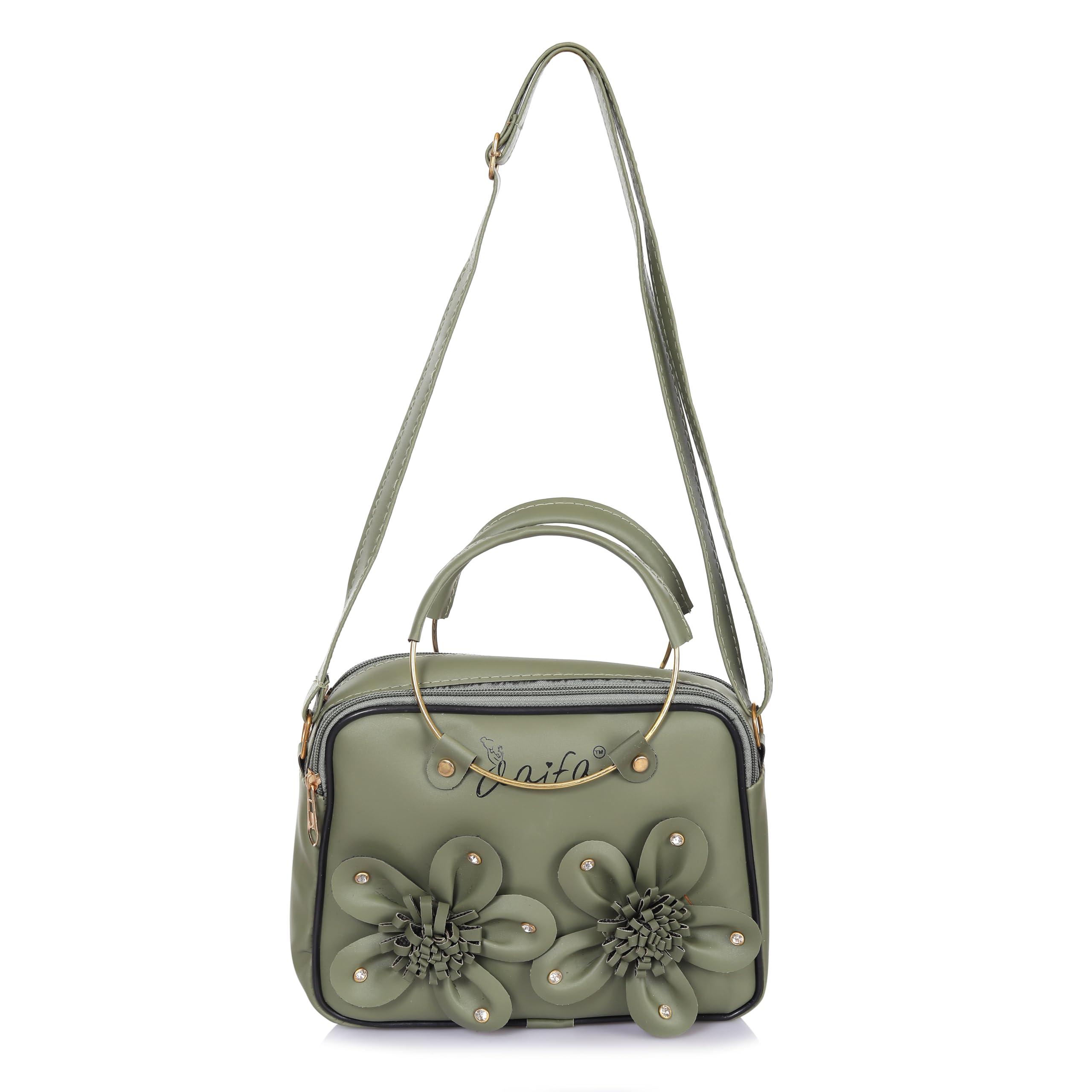 aaifa Trending Sling Crossbody Bag for Girls and Women Made with Durable Leather Material Carefully Handcrafted Zip Closure Adjustable Straps (olive green) (B0CJRSPF83) Amazon Price History, Amazon Price Tracker