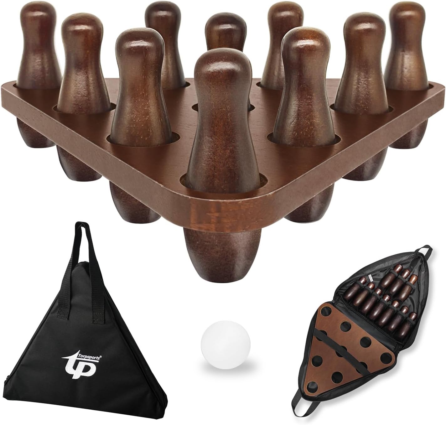 Tabletop Shuffleboard Bowling Pin Set Portable Shuffleboard Bowling Pin Game,Solid Wood Shuffleboard Bowling Curling Games- Easy Carry
