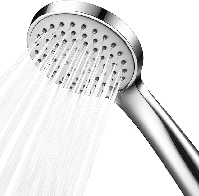 Shower Head,SAMODRA Low Water Pressure Boosting Handheld Shower Head High Pressure Water Saving 3 Powerful Spray Settings for Bathroom Chrome
