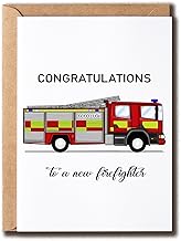 Congratulations To A New Firefighter Card - New Firefighter Card - Firefighter Graduation Card - Congrats Graduation Card - New Job Card