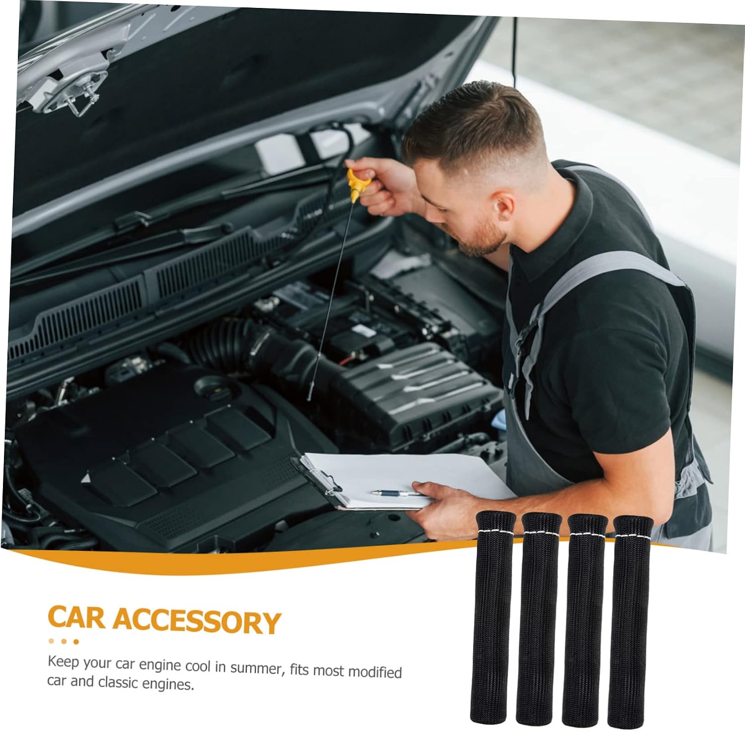 Mikinona Heat Shield Tube Spark Plug Wire Heat Shield Sleeve Spark Plug Boot Protector Auto Part