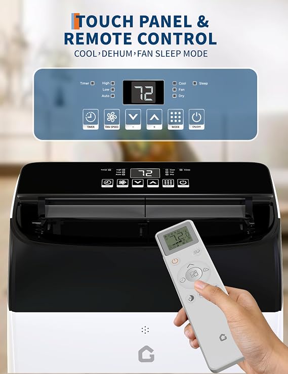 Portable Air Conditioner 12000 BTU - Dehumidifier & Fan Cooling Up to 450-550 Sq.Ft, Remote Control Portable AC (ASHRAE) Window Installation Kit, Quiet for Bedroom Home (12000 BTU COLOR-3)
