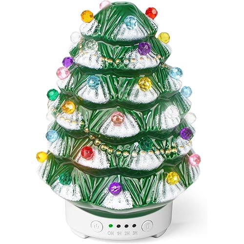 ARVIDSSON Christmas Essential Oil Diffuser, Festive Aromatherpay Diffuser for Essential Oils, Ceramic Ultrasonic Oil Diffusers for Home, Christmas Tree Diffusers Gift for Women