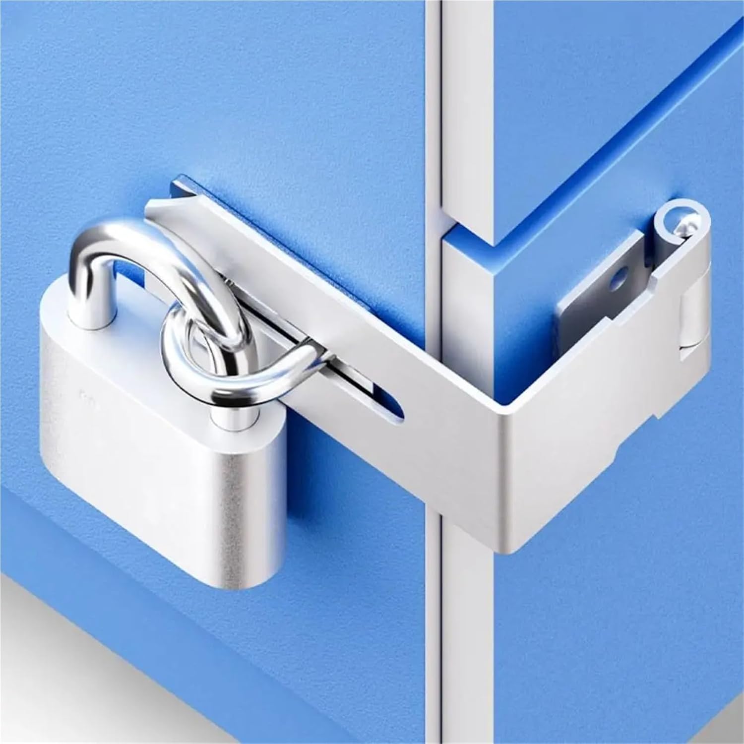 Hasp Lock 2Pcs 90° Padlock Hasp Safety Sturdy Lock Plate Buckle Stainless Steel Anti-Theft Clasp Drawer for Doors, Cabinets