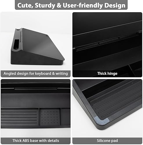 Miniatura 6 de Varhomax Pizarra blanca de cristal con almacenamiento, pequeña pizarra blanca de borrado en seco, lista de tareas, bloc de notas para oficina,