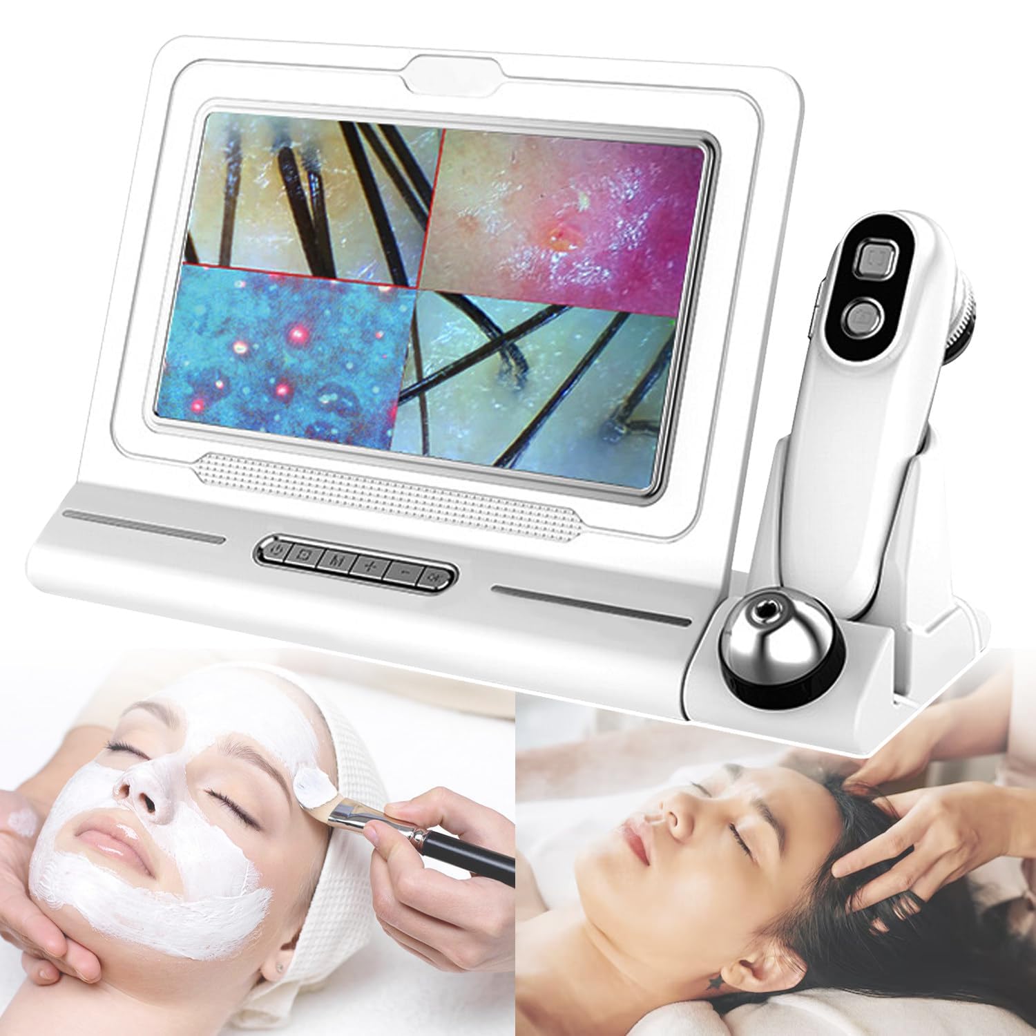 Professional Scalp Camera with 11" HD Screen, Built-in 32GB Storage for Image & Video Saving, 50X/200X Dual Lens Hair Follicle Viewer, Portable Salon & Head Spa Equipment for Client Consultation