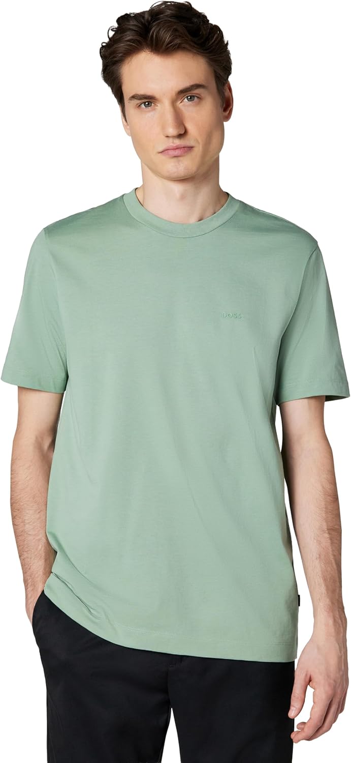BOSS Men's Chest Logo Soft Jersey Crew Neck T-Shirt
