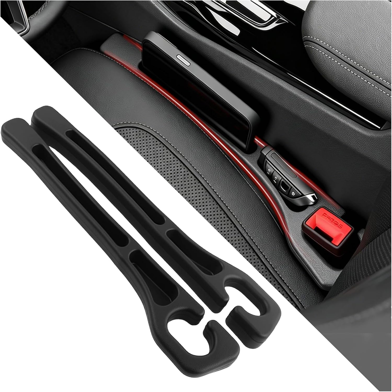 2PCS Car Seat Gap Filler Organizer No Drop Car Seat Gap Plug