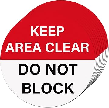 10 Pack 12"x12" Keep Area Clear Do Not Block Floor Sign Stickers