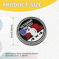 Vista 2 de Insignias de automóvil 3D, emblema calificado para veteranos, insignia automotriz de metal de 4 x 4, calcomanías de emblema redondo, emblemas