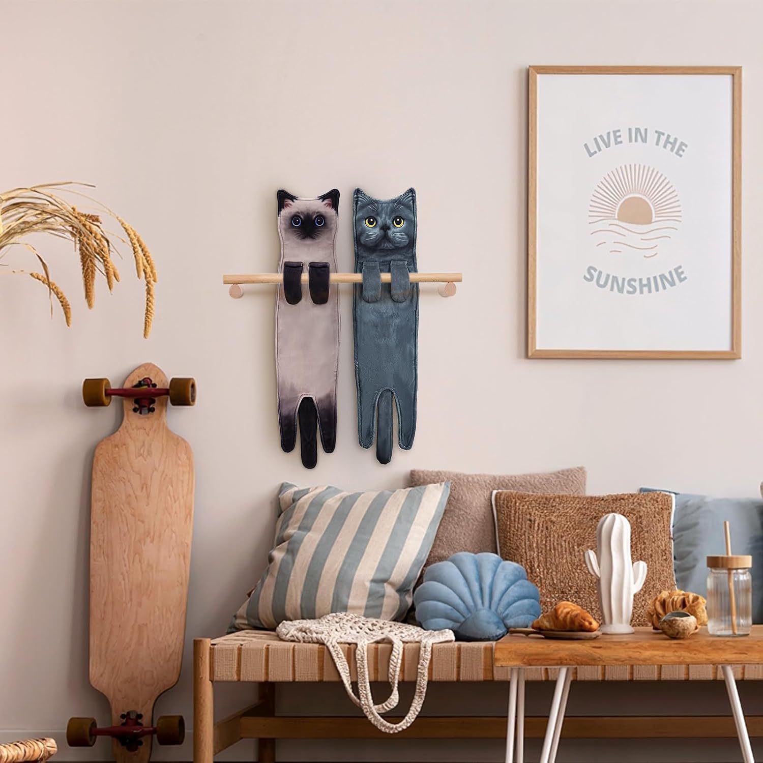 Cat Hand Towels for Bathroom,Funny CatTowels Kitchen Decorative, Cat Towel Absorbent Soft, CatGifts for Women/CatLovers - Image 7