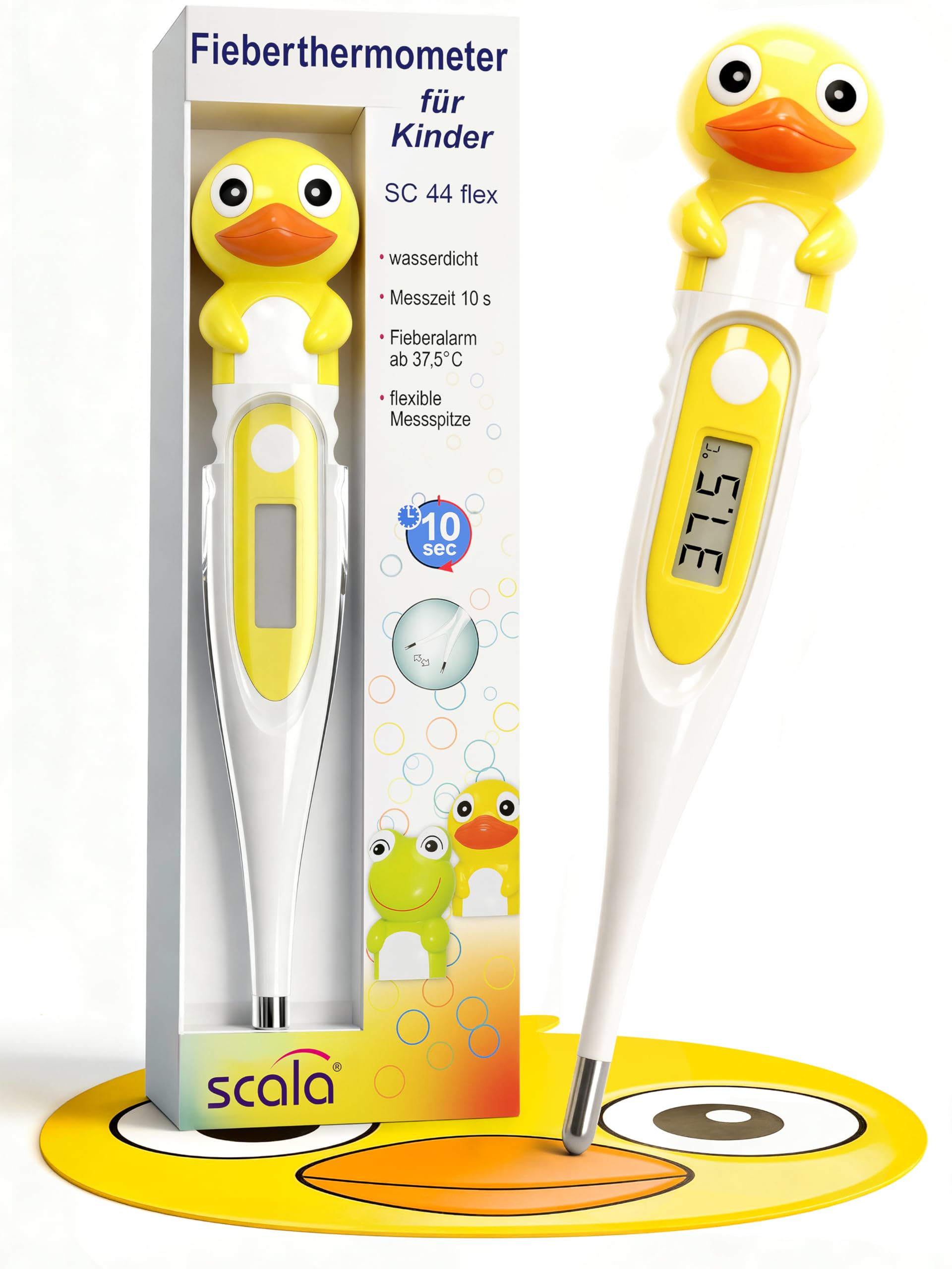 scala Thermomètre numérique SC 44 Flex Canard Blanc Enfant Bébé Motif