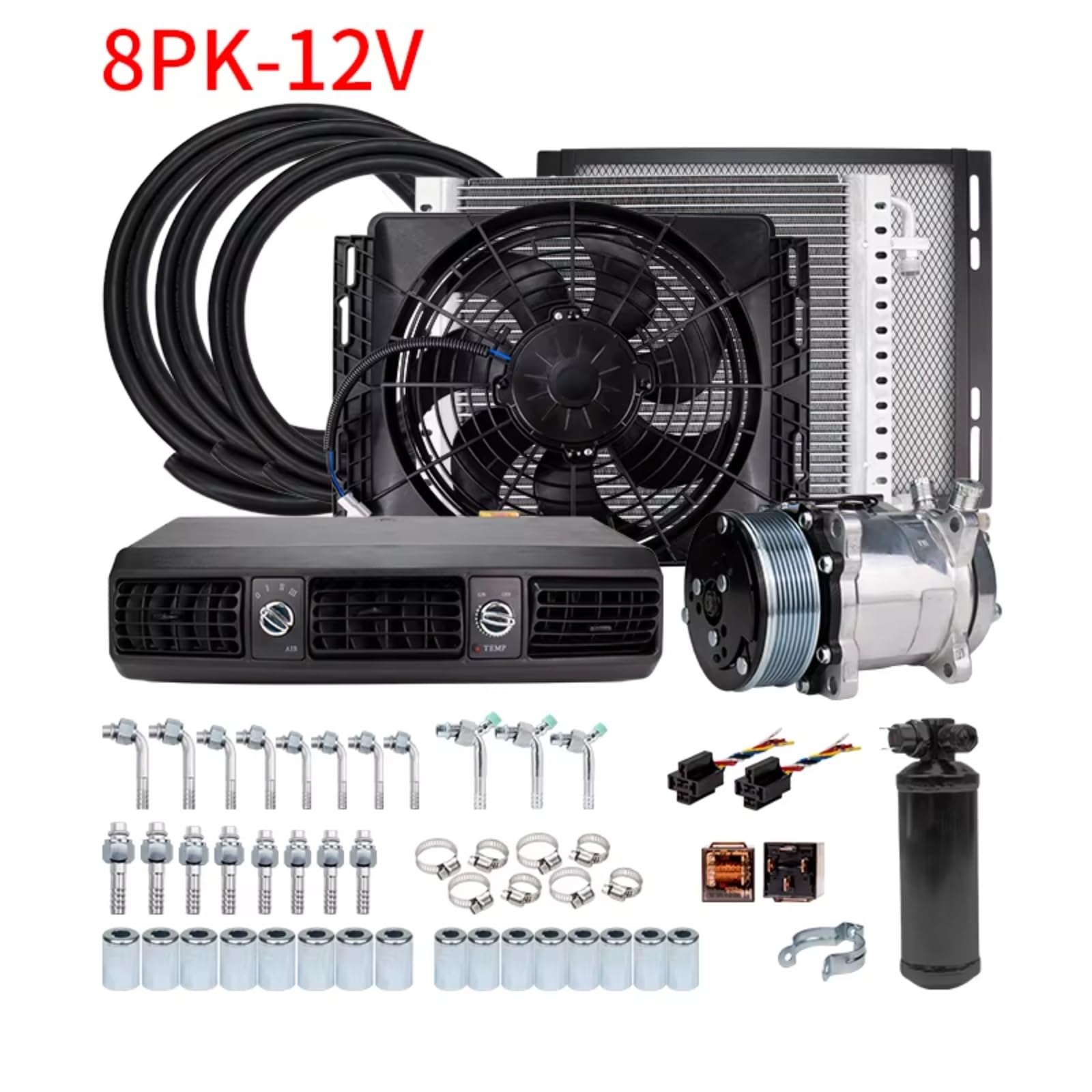 HILLAR Griglia Ventilazione Auto Kit di Sfiato Aria Condizionata Universale Auto Camion Furgoni E Trattori per Jeep Street/Hot Rod Auto d'Epoca | 8PK-12V
