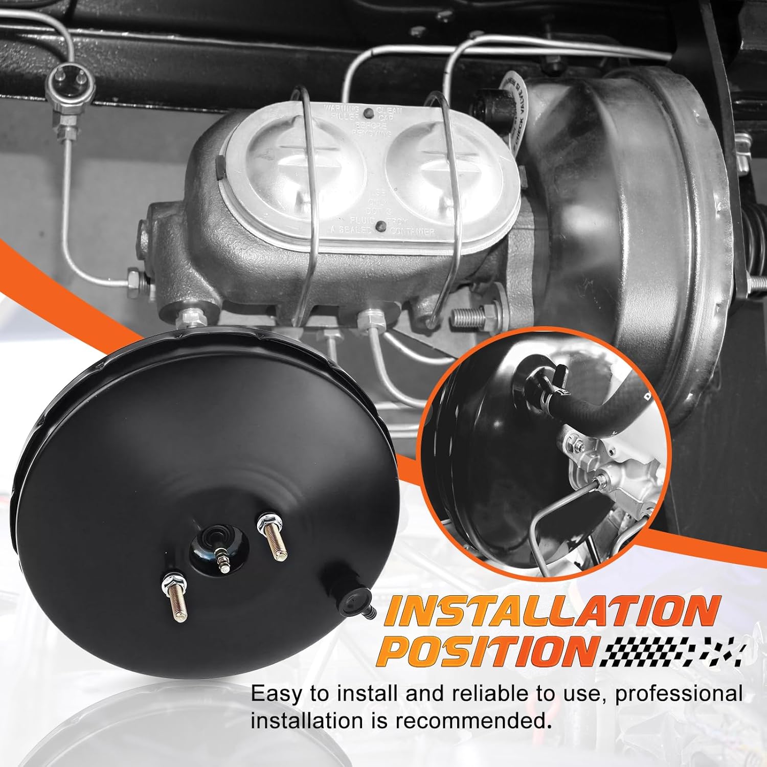 54-74225 Vacuum Power Brake Booster Fit for Ford F-150 1997 1998 1999 4.2L 4.6L 4.9L 5.4L Without Master Cylinder OEM# 5474225, 5C474225, F65Z2005AA, F85Z2005AA