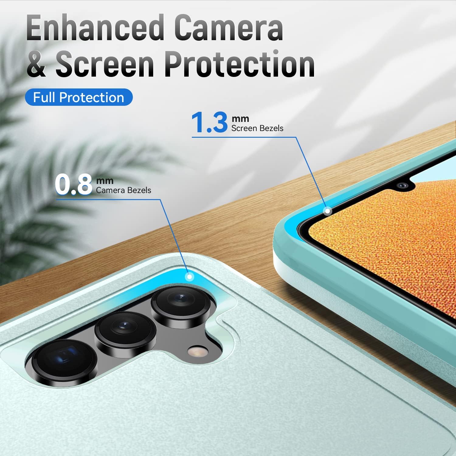 Samsung Galaxy A13 5G Case, Military Grade Shockproof Protective Case with [360° Rotatable Ring Kickstand] [Tempered Glass Screen Protector] Heavy Duty Case for Samsung A13 5G (Green)