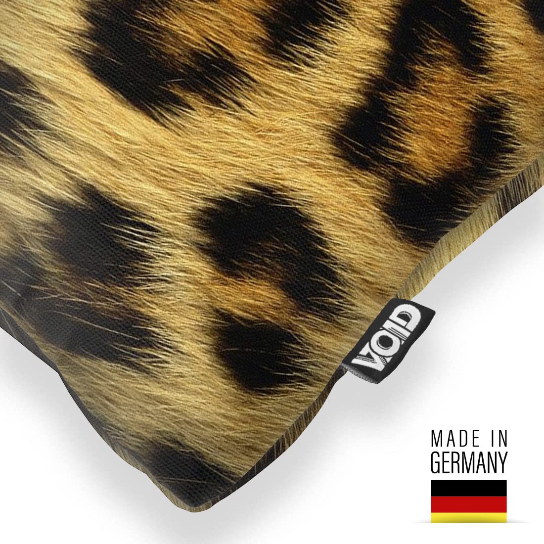 VOID futra leoparda poszewka na poduszkę na zewnątrz wewnątrz futro lepradowe, rozmiar poduszki: 80 x 80 cm