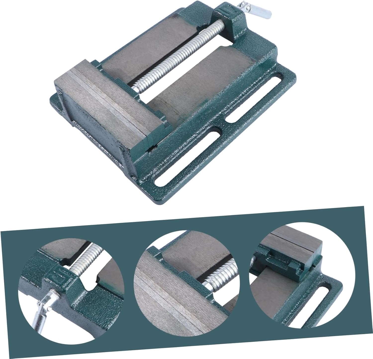 5 Inch Adjustable Drill Press Vise Cast Iron Table Vise for Woodworking and Drilling Heavy-Duty Bench Clamp 1-Piece Design Suitable for Milling Machines