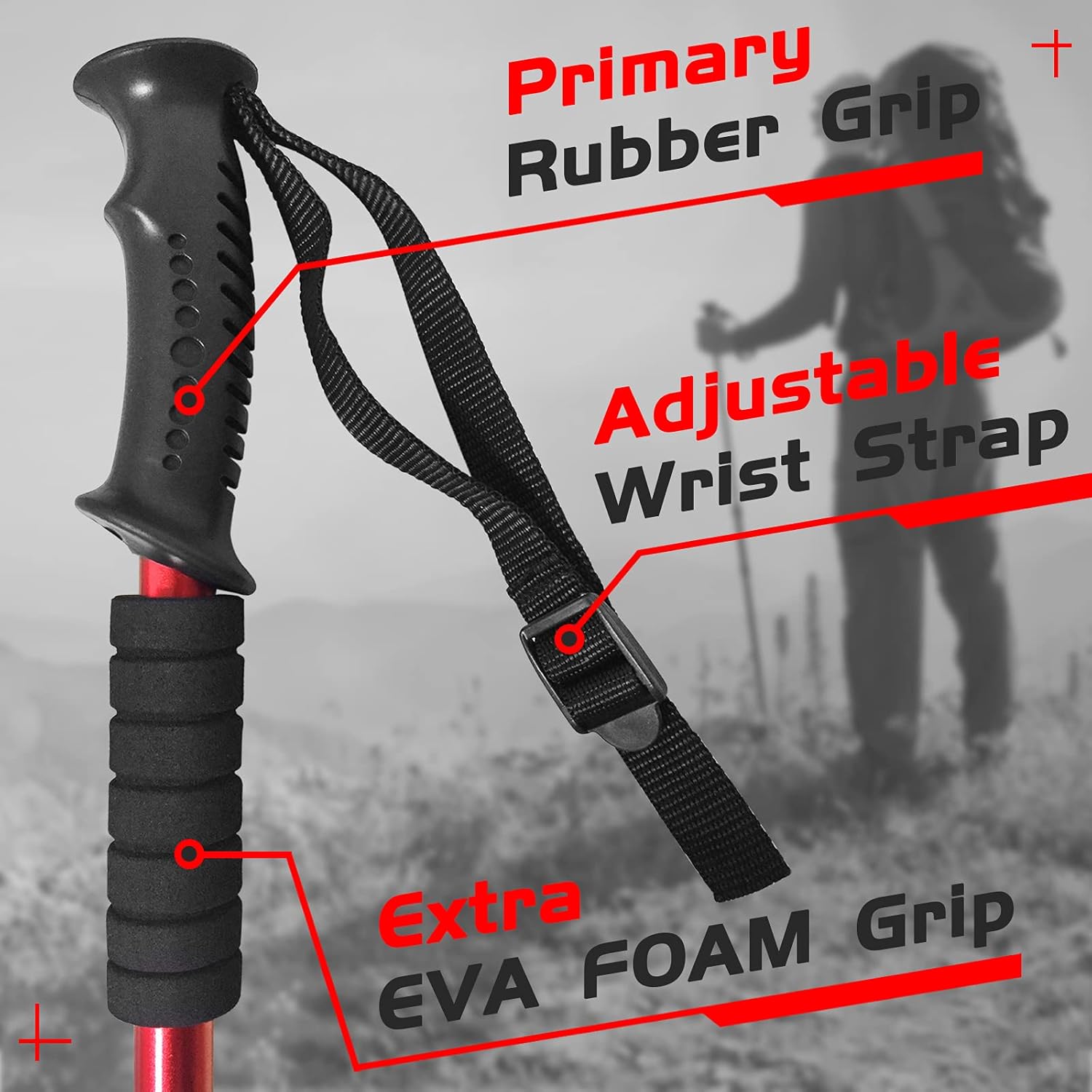 TheFitLife Nordic Walking Trekking Poles Purple+Blue