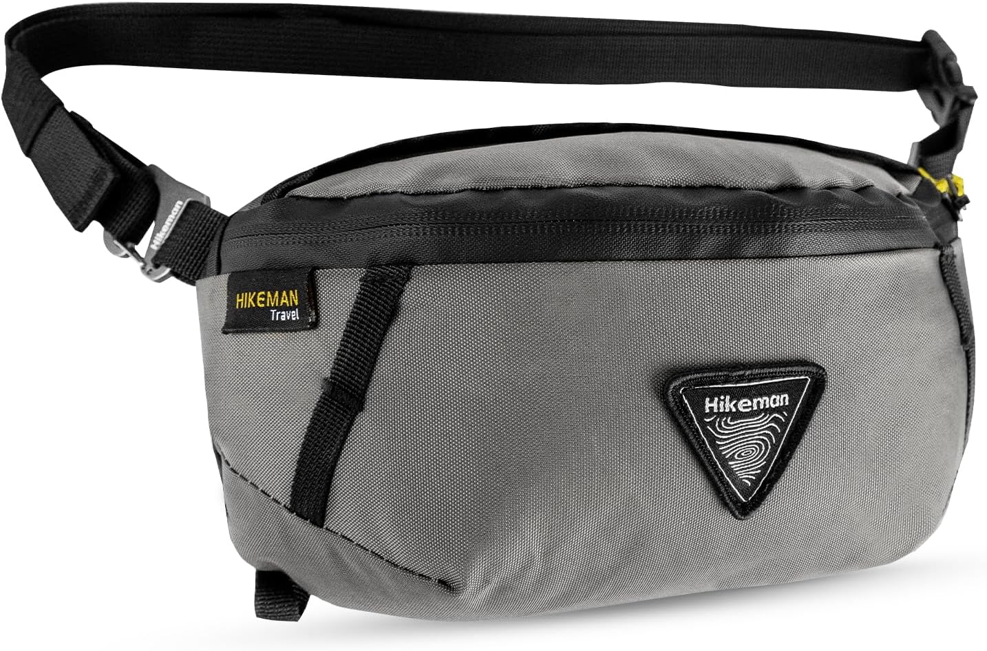 HIKEMAN Crossbody Fanny Pack for Men Hiking Waist Packs Multifunctional Outddoor Chest Bag Attached to Any Backpack Carry Fanny Pack for Walking Traveling Casual Cycling Running Hiking (Grey)