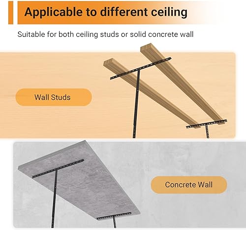 Vista 23 de Estante de almacenamiento de garaje de 4 x 8 pies, estante de almacenamiento de techo de metal resistente, de techo ajustable de 22 a 40 pulgadas