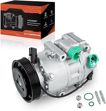 AC Compressor with Clutch Fits for Hyundai Santa Fe Sport L4 2.0L 2.4L 2013-2018 Kia Sorento L4 2.4L 2012-2014 Air Conditioning Compressor for 977011U500 977011U500RU
