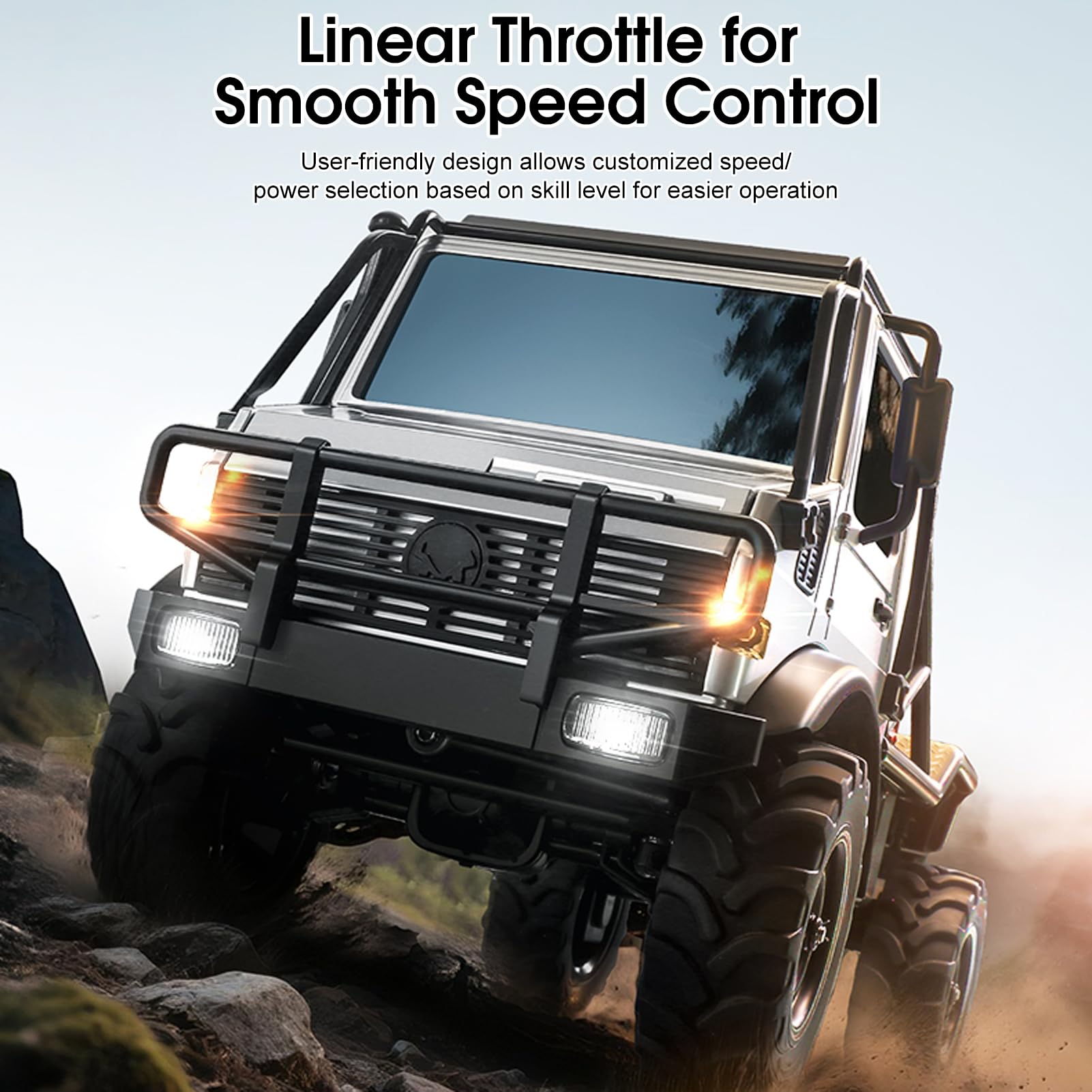 Changor Auto Fuoristrada con Carrozzeria in Lega 4WD RC Crawler 1:18 | Design adatto a tutti i terreni, capacità di arrampicata, luci multi-scenario, telecomando 2.4G, per uso interno ed esterno