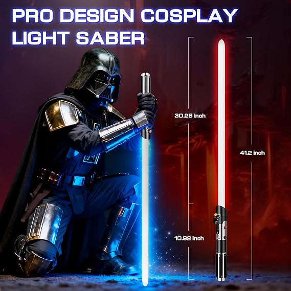 Lightsaber Dueling Light Saber for Adults Metal Hilt with 12 RGB Colors 16 Sound Fonts Smooth Swing Motion Control Rechargeable Force FX Light Sabers Party Cosplay Props